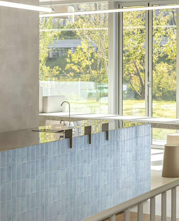 Monet Sky Blue Subway Tile