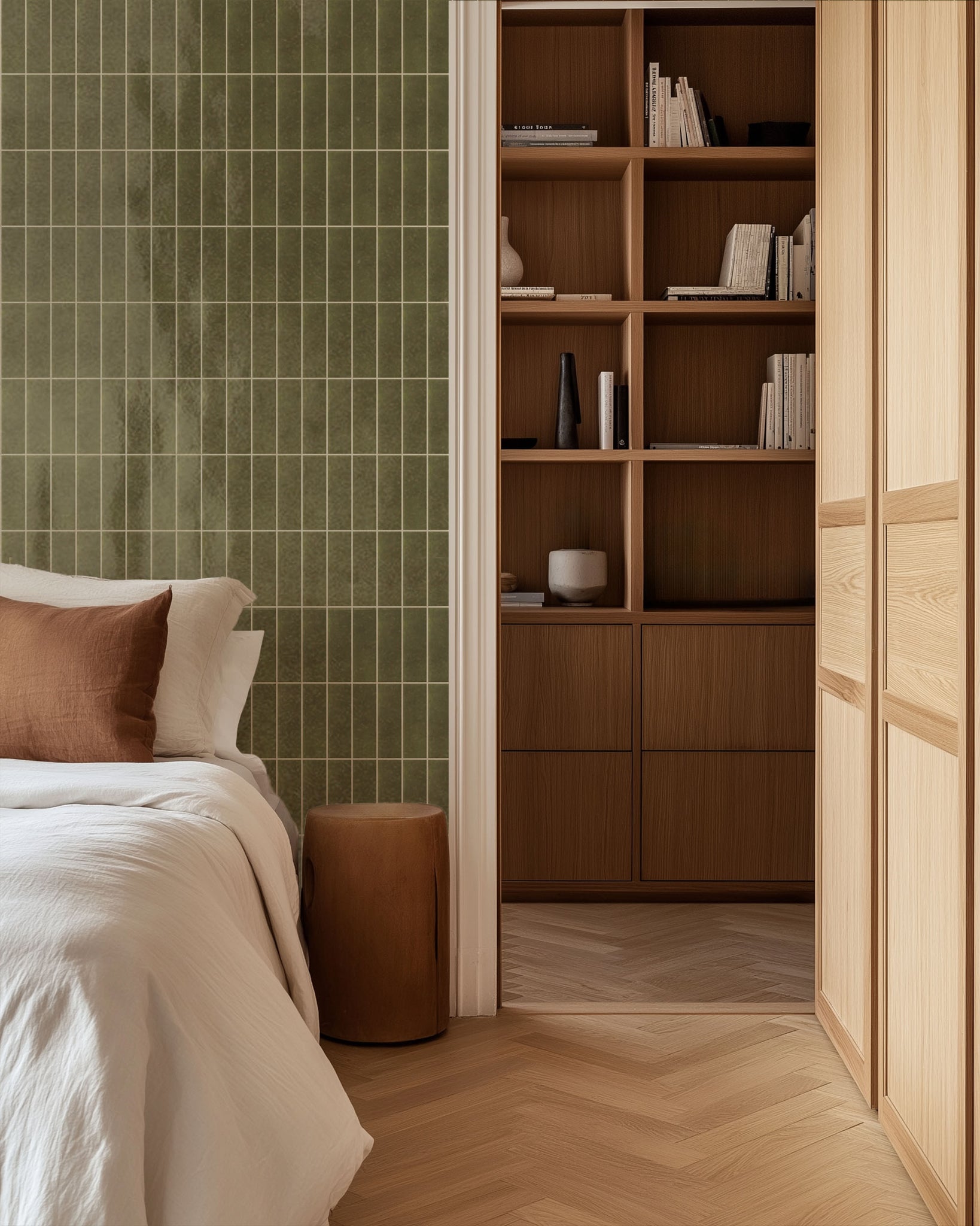 Monet Olive Subway Tile